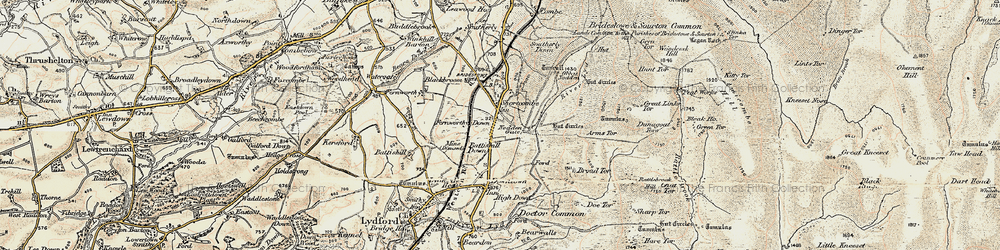 Old map of Vale Down in 1899-1900