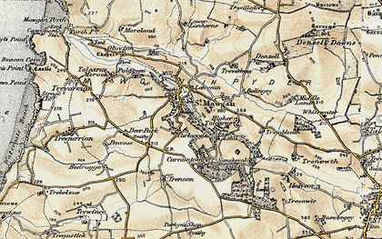 Old map of Vale of Mawgan in 1900