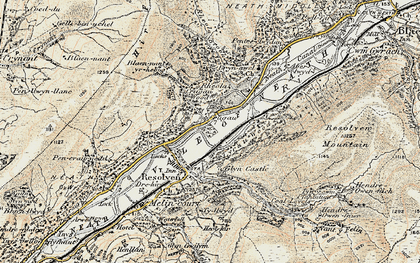 Old map of Vale of Neath in 1900-1901