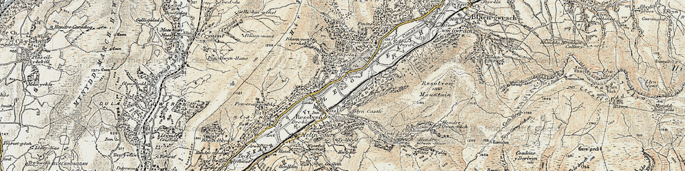 Old map of Bryn-awel in 1900-1901