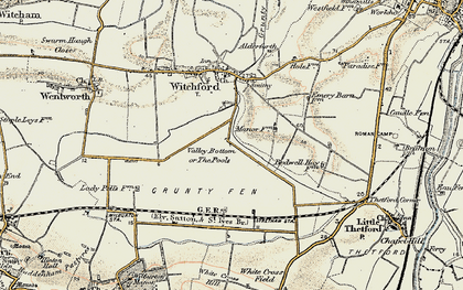 Old map of Valley Bottom in 1901