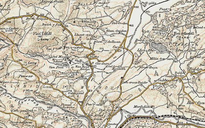 Old map of Bryn y Fan in 1902-1903