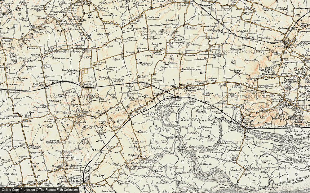 Old Map of Vange, 1898 in 1898