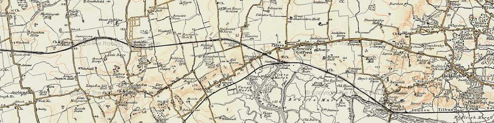 Old map of Vange in 1898