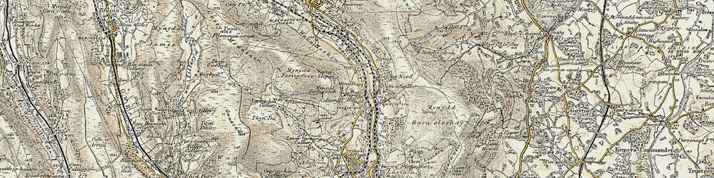 Old map of Varteg in 1899-1900