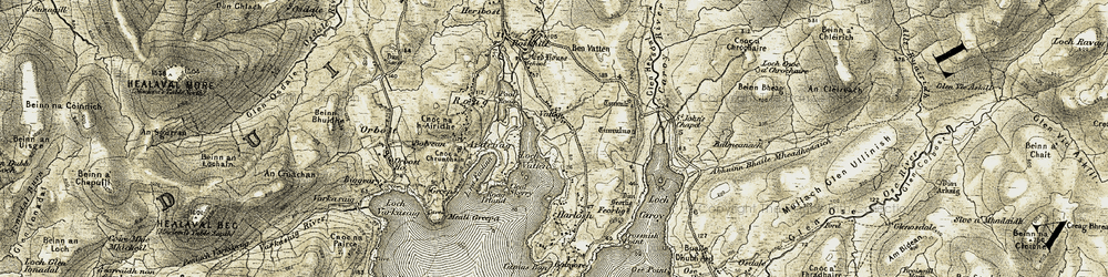 Old map of Vatten in 1908-1911