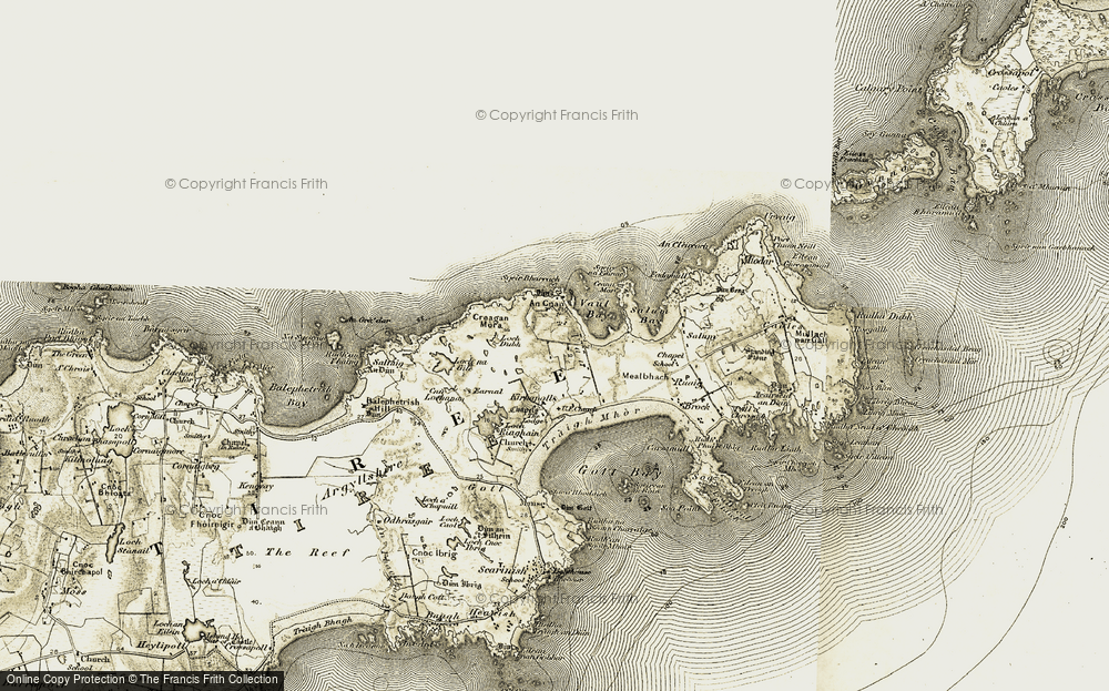 Old Map of Historic Map covering An Cnap in 1906-1907