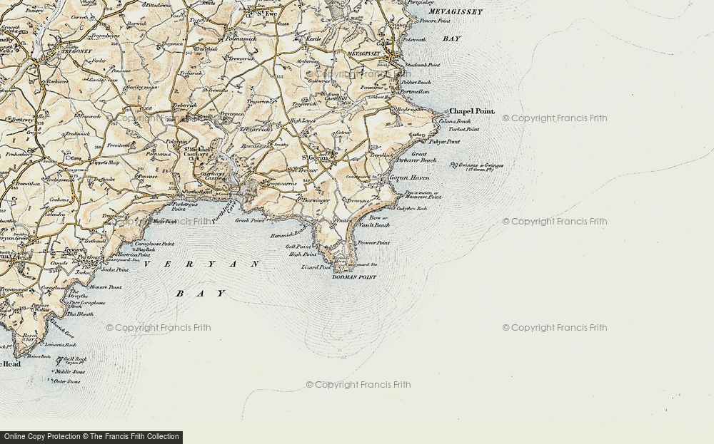 Old Map of Vault Beach, 1900 in 1900