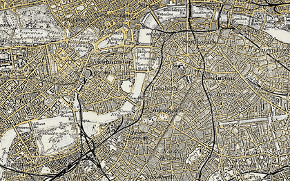Old map of Vauxhall in 1897-1902