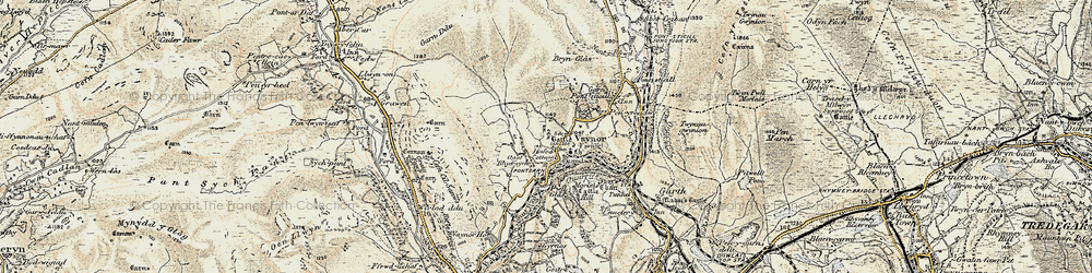 Old map of Vaynor in 1900