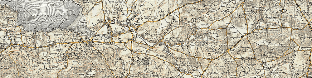 Old map of Velindre in 1901