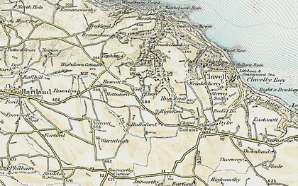 Old map of Velly in 1900