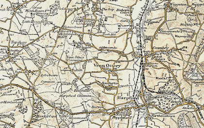 Old map of Venn Ottery in 1899