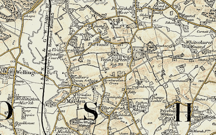 Old map of Venn's Green in 1899-1901