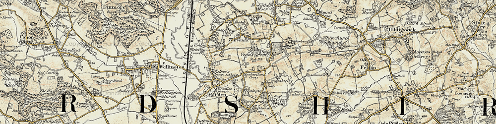 Old map of Venn's Green in 1899-1901
