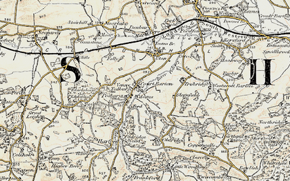 Old map of Venny Tedburn in 1899-1900
