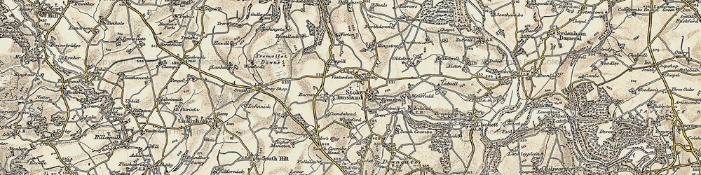 Old map of Venterdon in 1899-1900