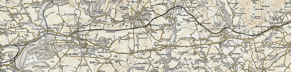 Old map of Venton in 1899-1900