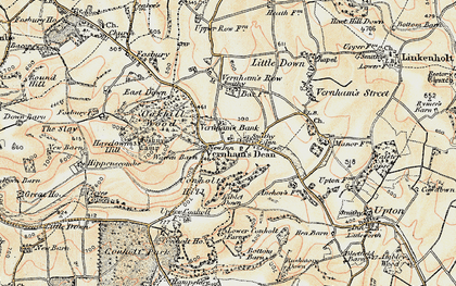 Old map of Vernham Bank in 1897-1900