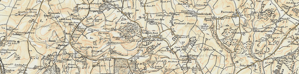 Old map of Vernham Bank in 1897-1900