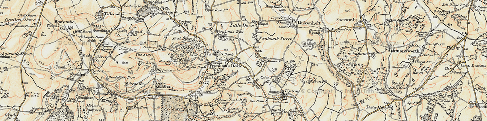 Old map of Vernham Dean in 1897-1900