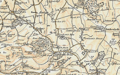 Old map of Vernham Row in 1897-1900