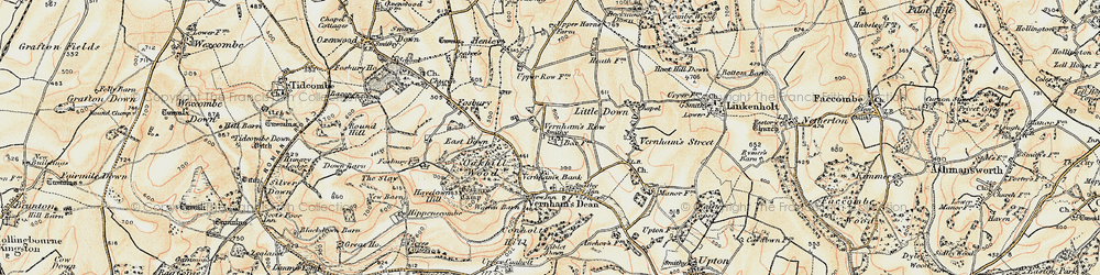 Old map of Vernham Row in 1897-1900