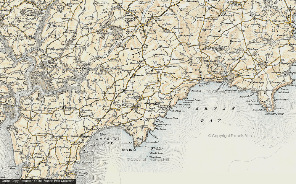 Old Map of Veryan Green, 1900 in 1900
