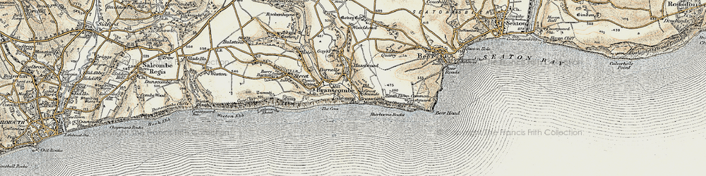 Old map of Branscombe Mouth in 1899