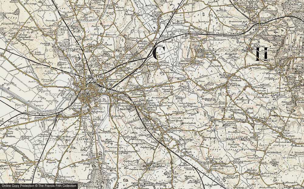 Old Map of Vicarscross, 1902-1903 in 1902-1903