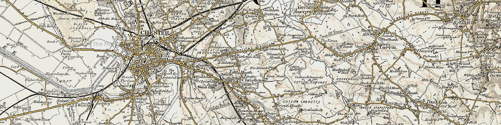 Old map of Vicarscross in 1902-1903