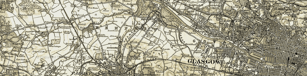 Old map of Arkleston in 1905