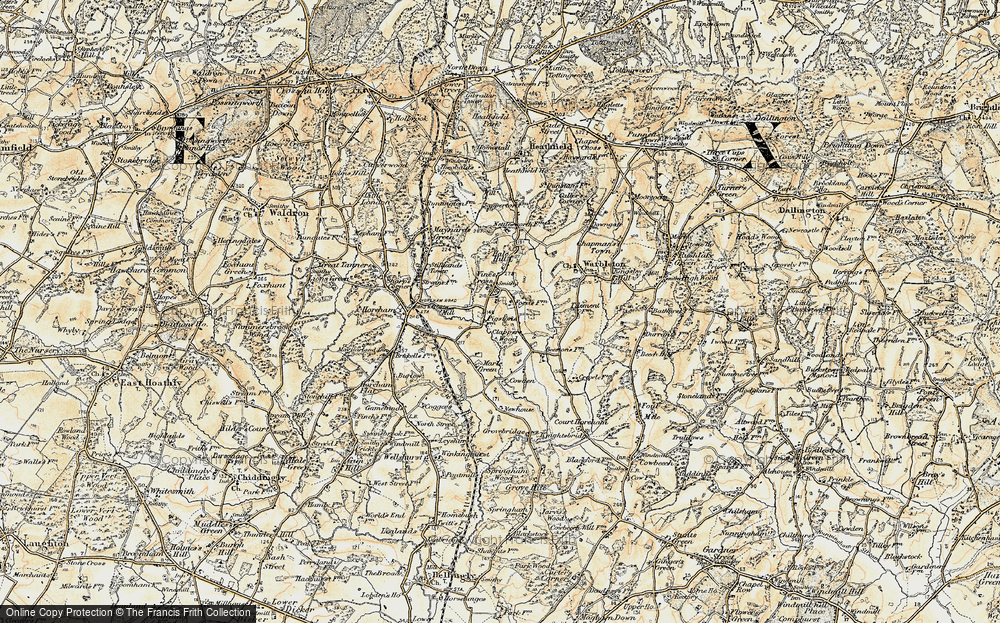 Old Map of Vines Cross, 1898 in 1898