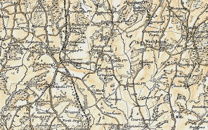 Old map of Vines Cross in 1898