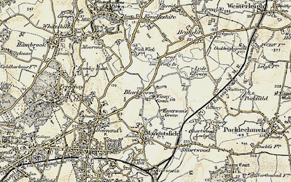 Old map of Vinney Green in 1899