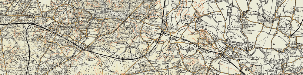 Old map of Virginia Water in 1897-1909