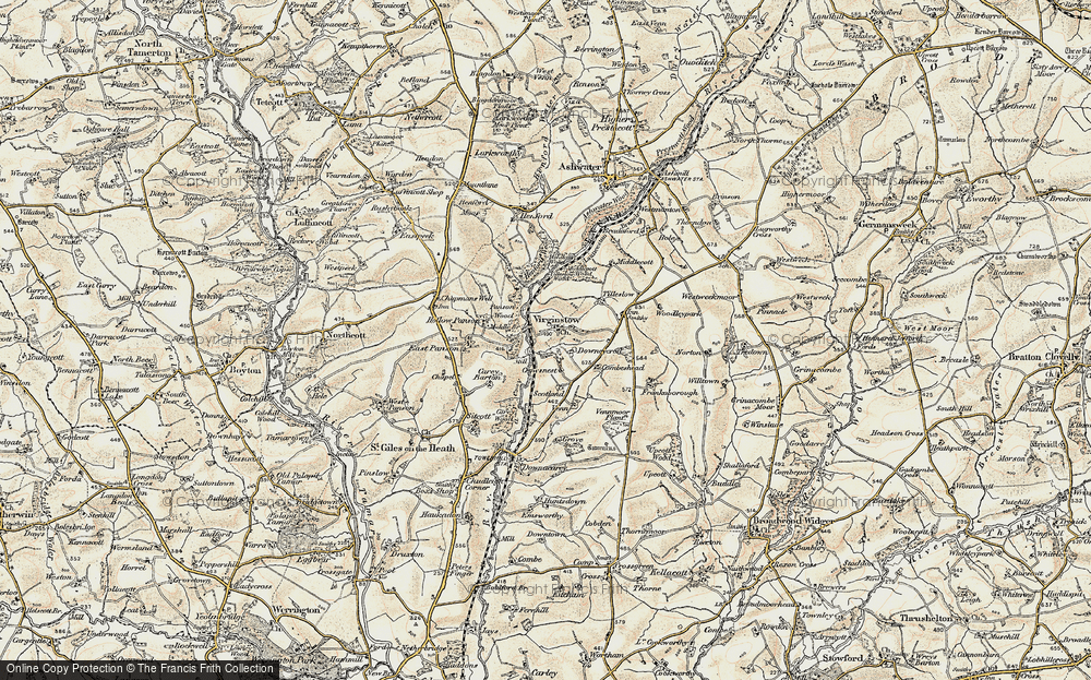 Old Map of Virginstow, 1900 in 1900