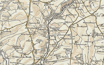 Old map of Virginstow in 1900