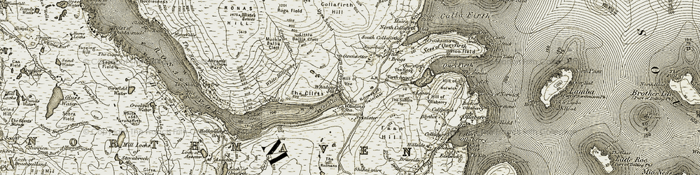 Old map of Voe in 1912