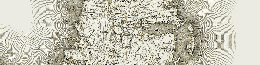 Old map of Burn of Voesgarth in 1912
