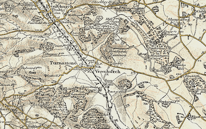 Old map of Vowchurch in 1900-1901