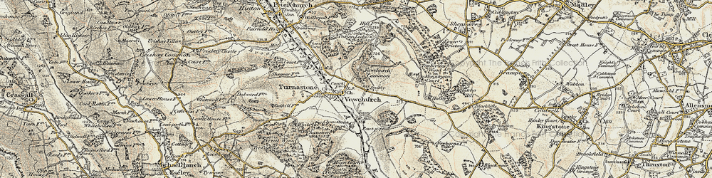 Old map of Vowchurch in 1900-1901
