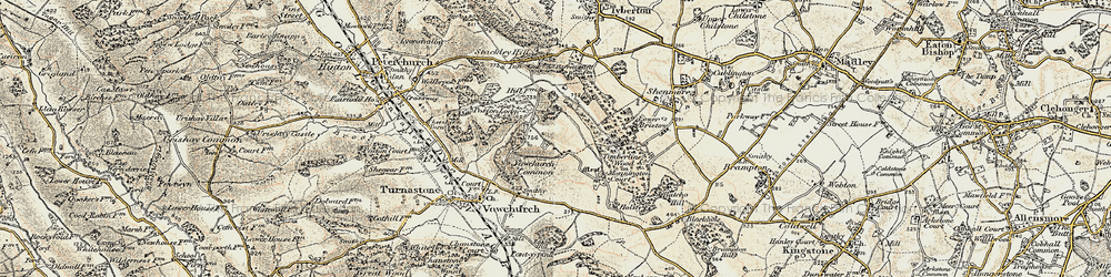 Old map of Vowchurch Common in 1900-1901