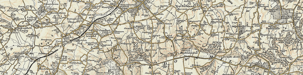Old map of Voxmoor in 1898-1900