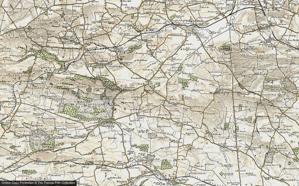 Old Map of Wackerfield, 1903-1904 in 1903-1904