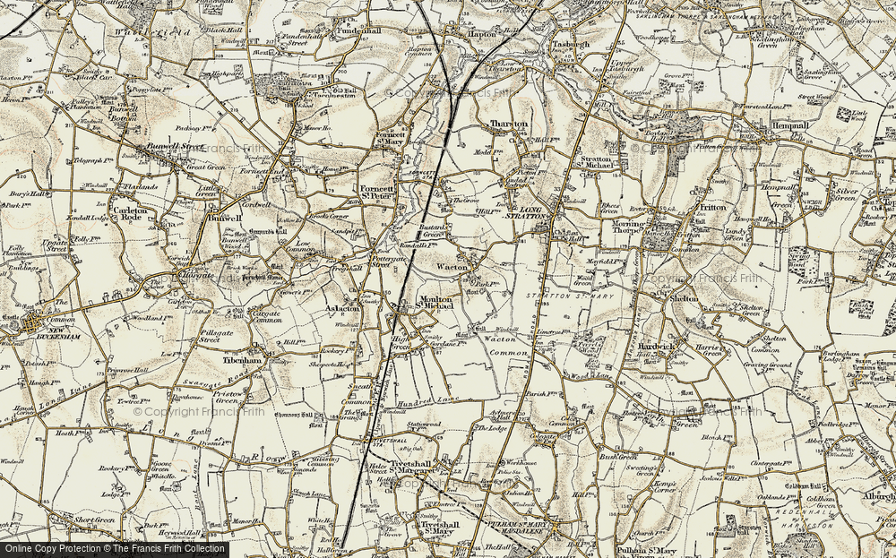 Old Map of Wacton, 1901-1902 in 1901-1902