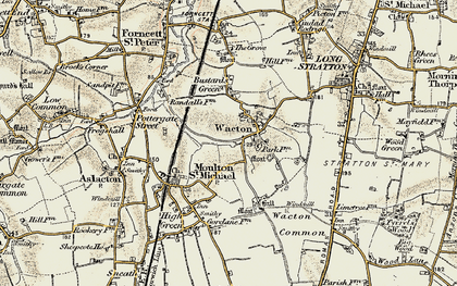 Old map of Wacton in 1901-1902