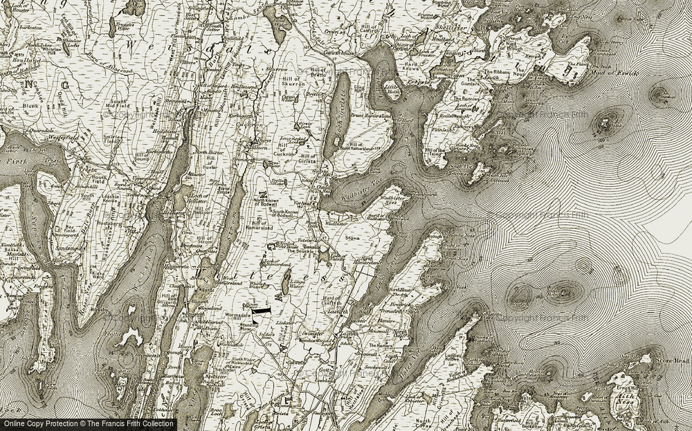 Old Map of Wadbister, 1911-1912 in 1911-1912