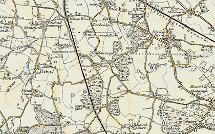 Old map of Wadborough in 1899-1901
