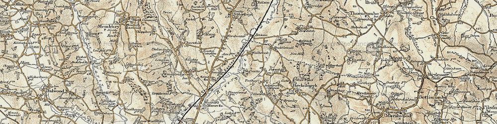 Old map of Wadbrook in 1898-1899
